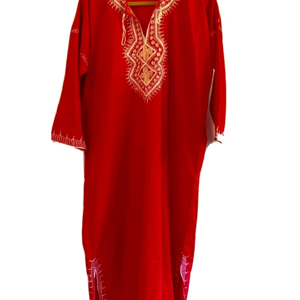 W Moroccan Kaftan Kimono Beach Maxi Dress